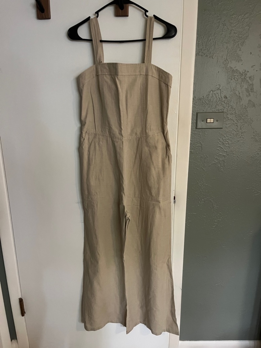 Women’s Sim & Sam Linen Blend Smocked Top Wide-Leg Jumpsuit - Large